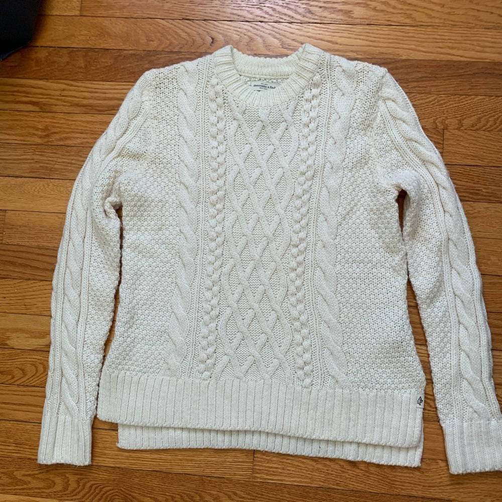 Cream cableknit sweater